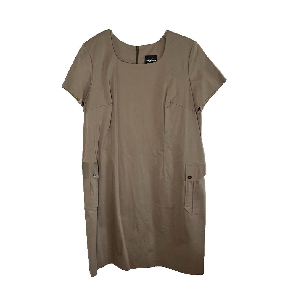 Vintage Neutral Sheath Dress Brown 22 Minimalist Lagen Boho Indie Folk Classic